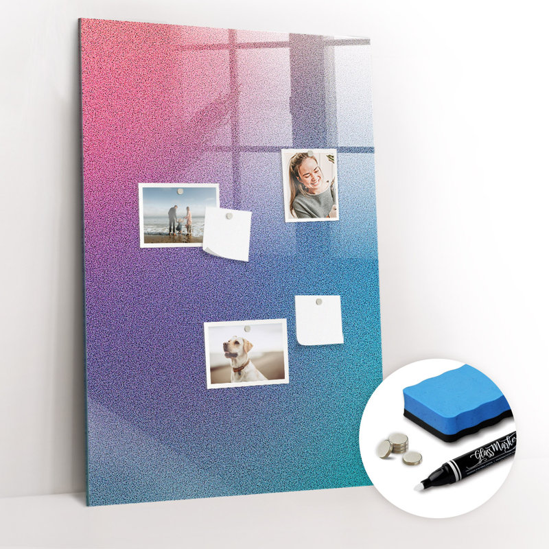 Magnetic Memo Board Whiteboard - 60 x 90 cm - With Marker and Magnets - Gradient abstraction
