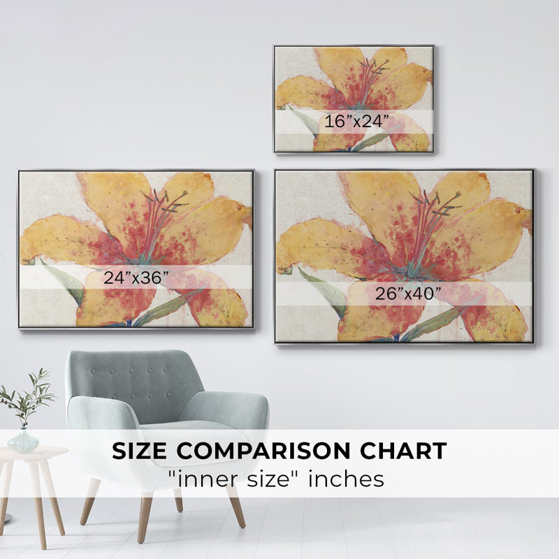 «Blooming Lily», toile tendue avec châssis encadré, Argent, H 25 po x l 37 po x P 2 po