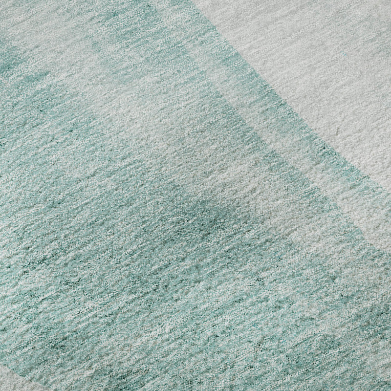 Premium Machine Washable Prisco Teal Rug, Rectangle 2'6" x 3'10"