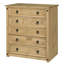 Stephania 5 Drawer 89Cm W Solid Pine Wood Chest of Drawers Corona Design
