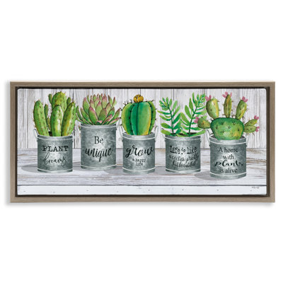 "Succulents with Plant Life Puns", art mural encadré par Cindy Jacobs