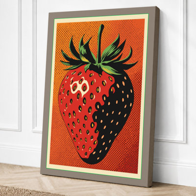 Strawberry Bold Geometric - Wrapped Canvas