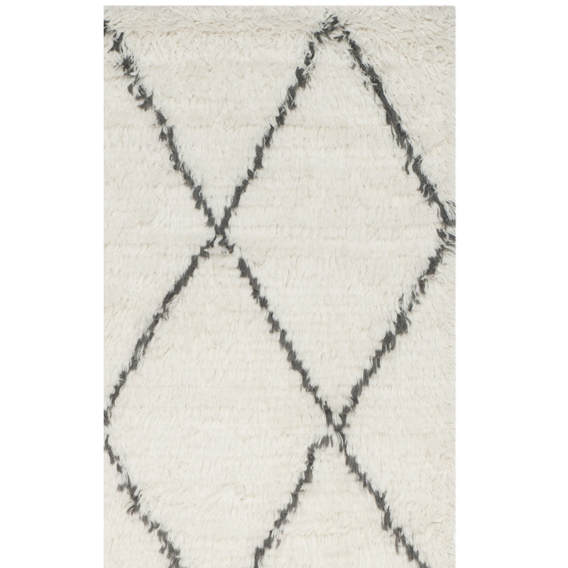 Tapis géométrique en laine / coton noué à la main Damalus, Rectangle 6 pi x 9 pi