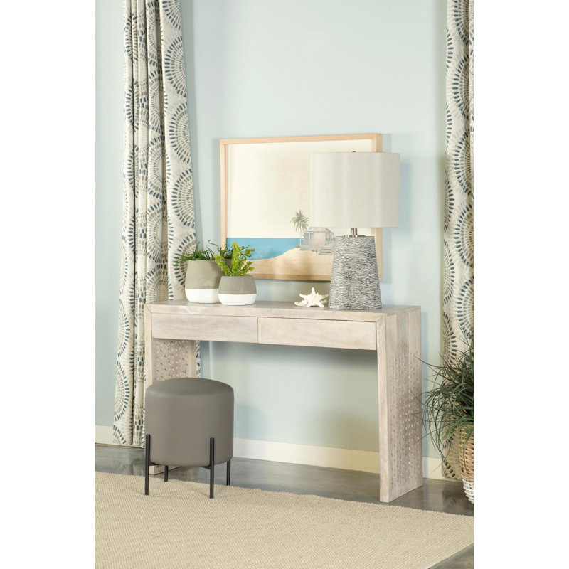 Heritage Design - Eneas 2-Drawer Wood Entryway Console Table White Washed