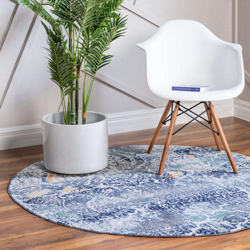 Abstract Indoor Rug, Round 3'7"