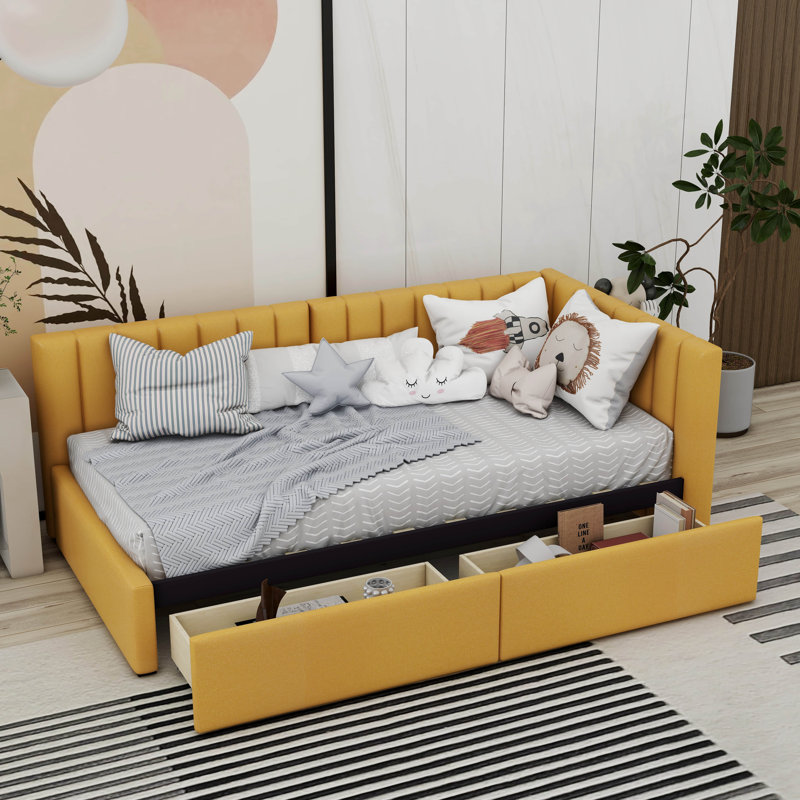 Masakatsu Upholstered Daybed, Yellow