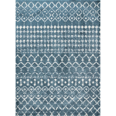 Tapis bleu clair à poils longs Missouri