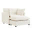 Fauteuil d'appoint spacieux en chenille avec repose-pieds, siège moderne