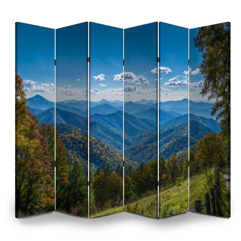 Paravent 6 panneaux séparateur de toile Royal Scenic Mountain Range Blue Ridge Parkway Virginia, 6, 71" H x 96" W x 1" D