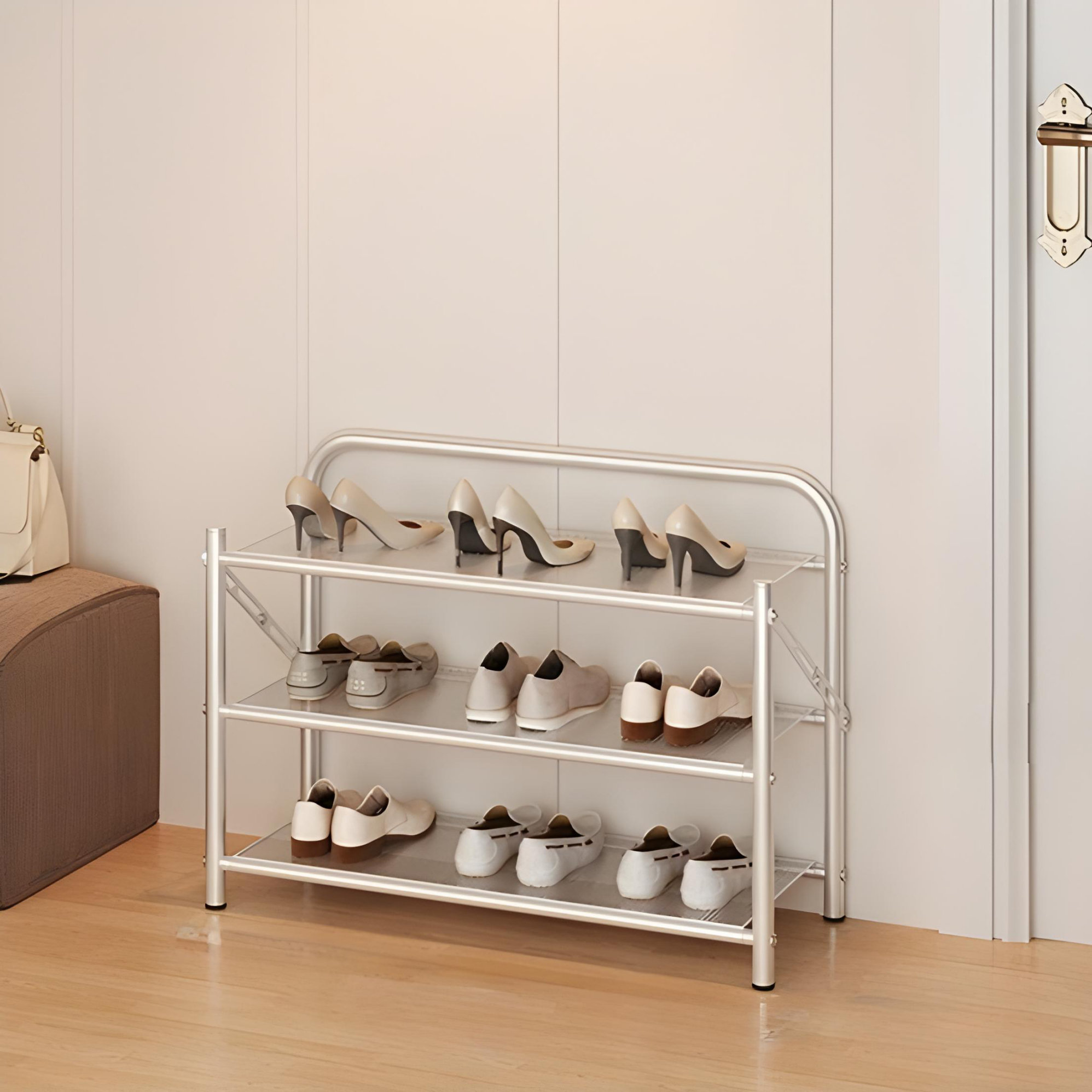 Étagère à Chaussures Pliable à 4 Niveaux Pour Placard, Couloir, Entrée, Chambre à Coucher, Rangement De Chaussures Sur Pied Pour économiser De L'espace