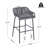 Set Of 2 Outdoor Patio Barstool, Dark Gray Rope-2129102047