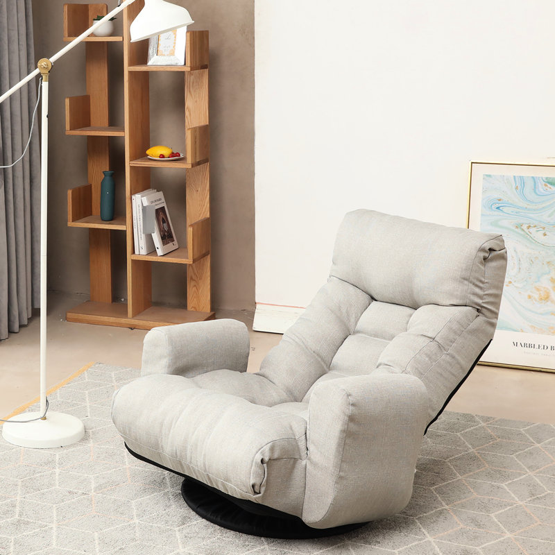 Méridienne réglable avec sac à siège à ressorts intégré pour une détente confortable, un rembourrage et un soutien rotatifs en lin
