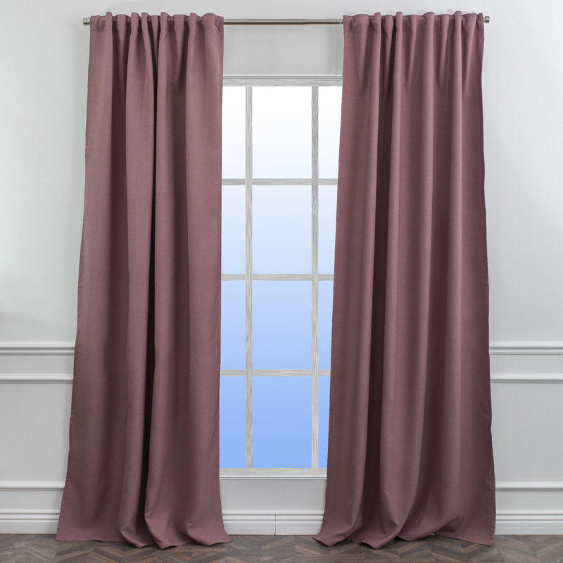 Room Darkening Single Curtain Panel, Dusty Rose, 260cm Width x 475cm Drop
