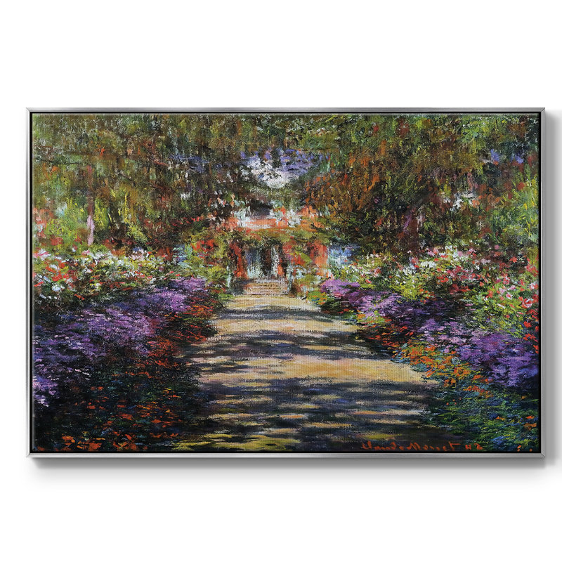 Sentier dans le jardin de Monet à Giverny, 1901 sur toile, H 25 po x l 17 po x P 2 po, Argent