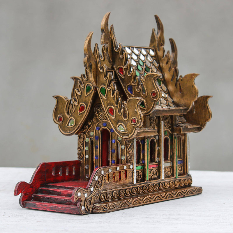 Lanna Temple Wood Spirit House (11.5 Inch)