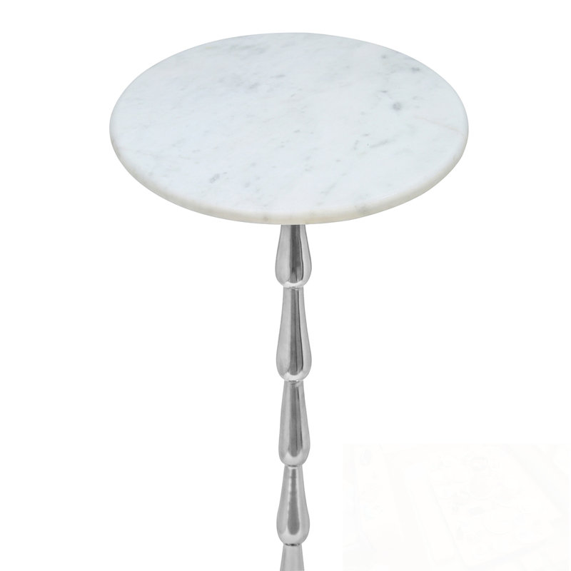 Table de bout avec plateau en marbre et base robuste
