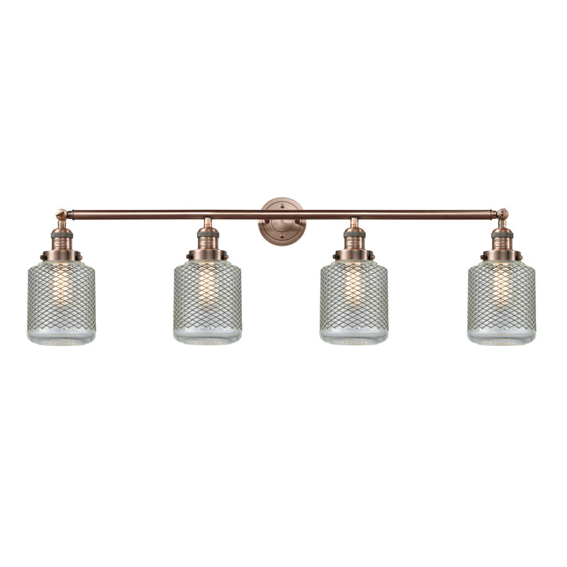 Éclairage de salle de bain à intensité variable 4 lumières Iyana, Ampoule non incluse, Or satiné