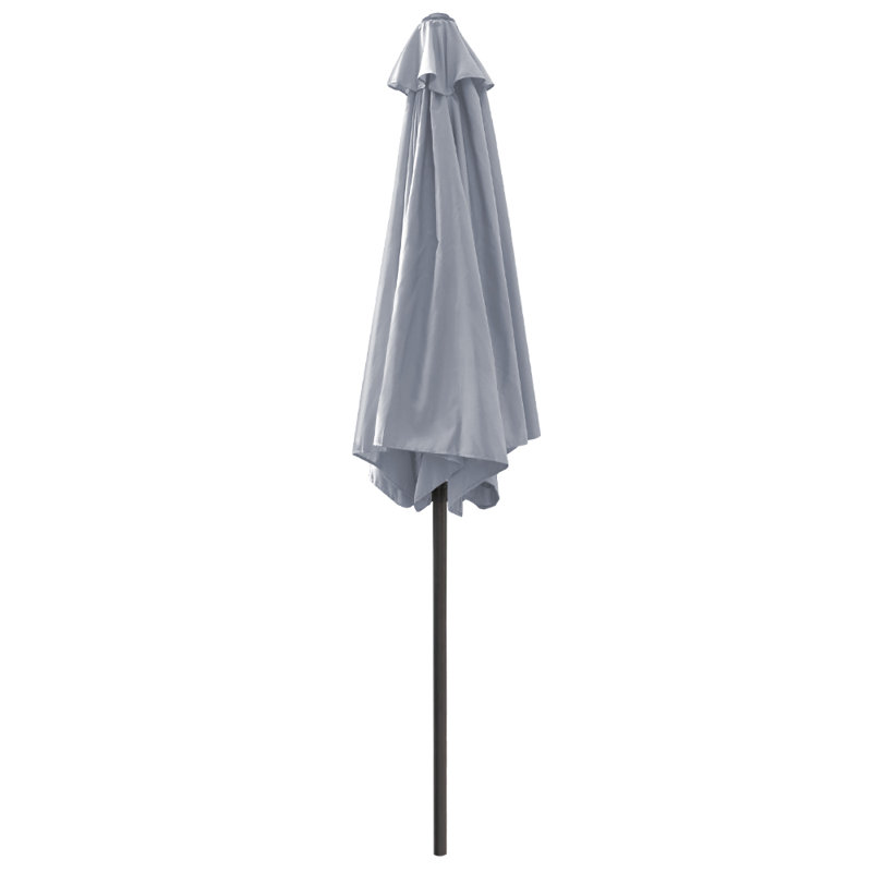 2.5M Garden Parasol Outdoor Patio Tilting Umbrella Crank Handle with Base, Grey