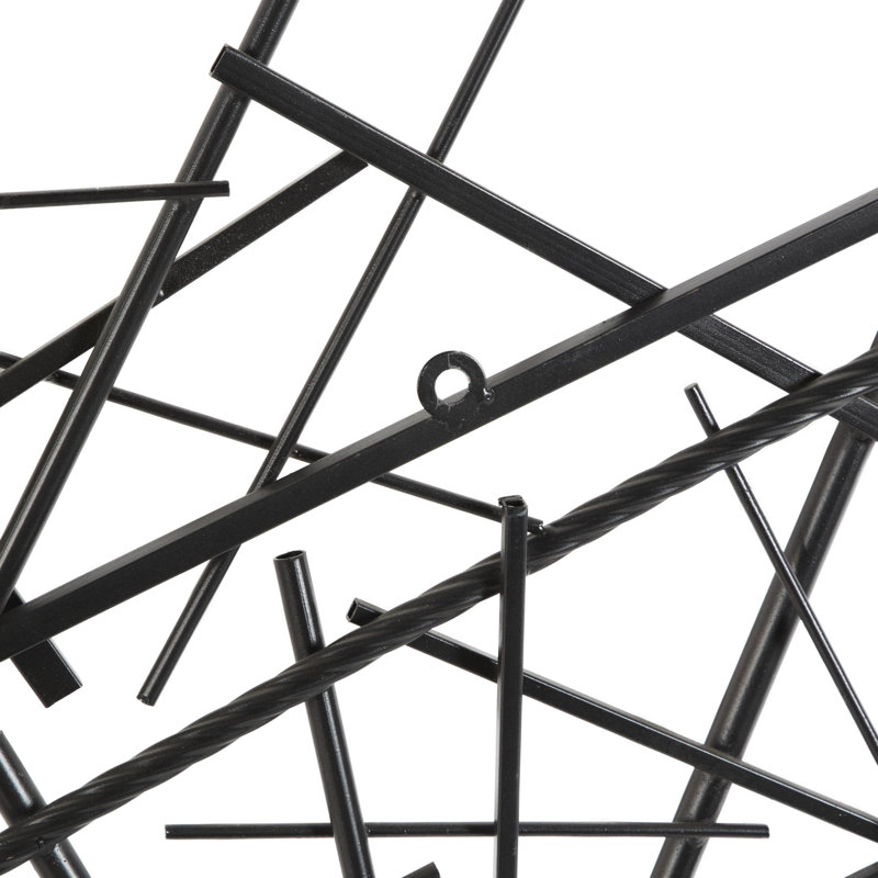 Black Metal Overlapping Lines Geometric Home Wall Decor