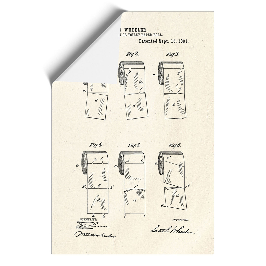 Toilet Roll Patent - Unframed Drawing