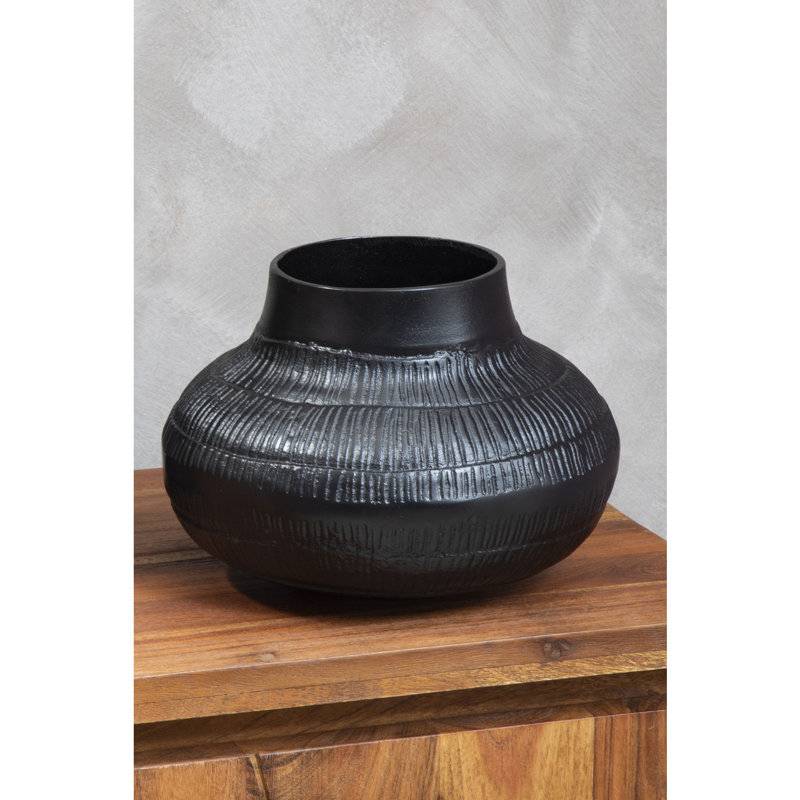 Azraf Ceramic Table Vase, 19cm H x 27cm W x 27cm D, Black