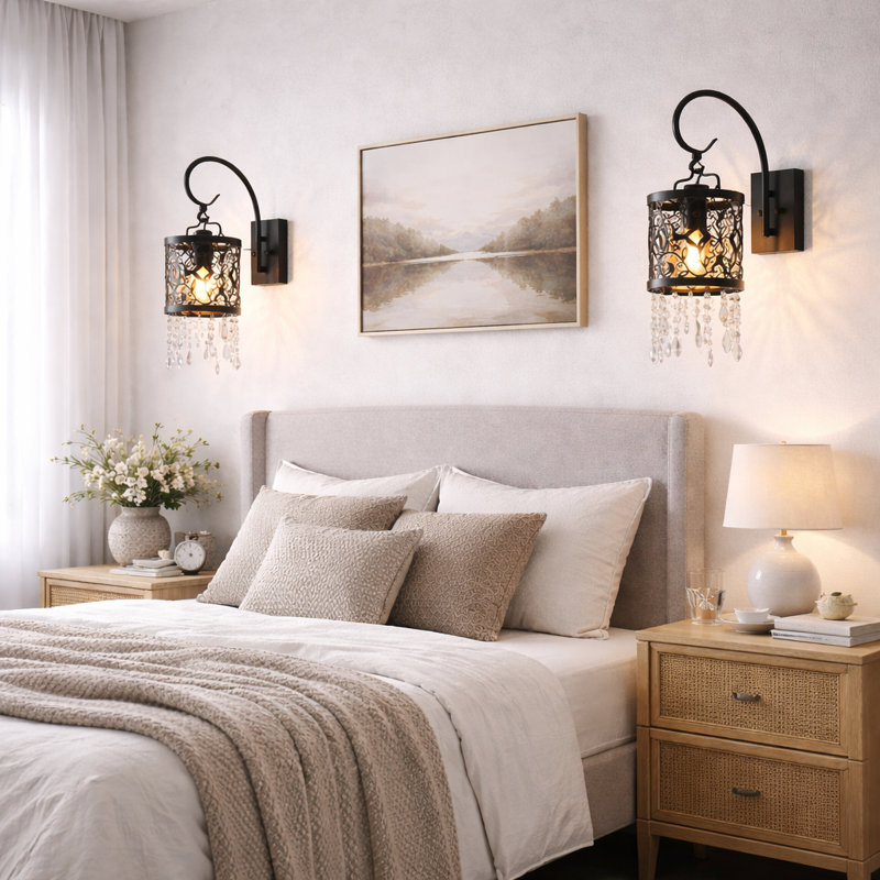 1 - Light 6.3''W Dimmable Crystal Armed Sconce