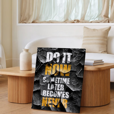 Toile, "Design A Bold", impression graphique mettant en vedette une citation de motivation avec art mural Un contraste saisissant entre orange et noir