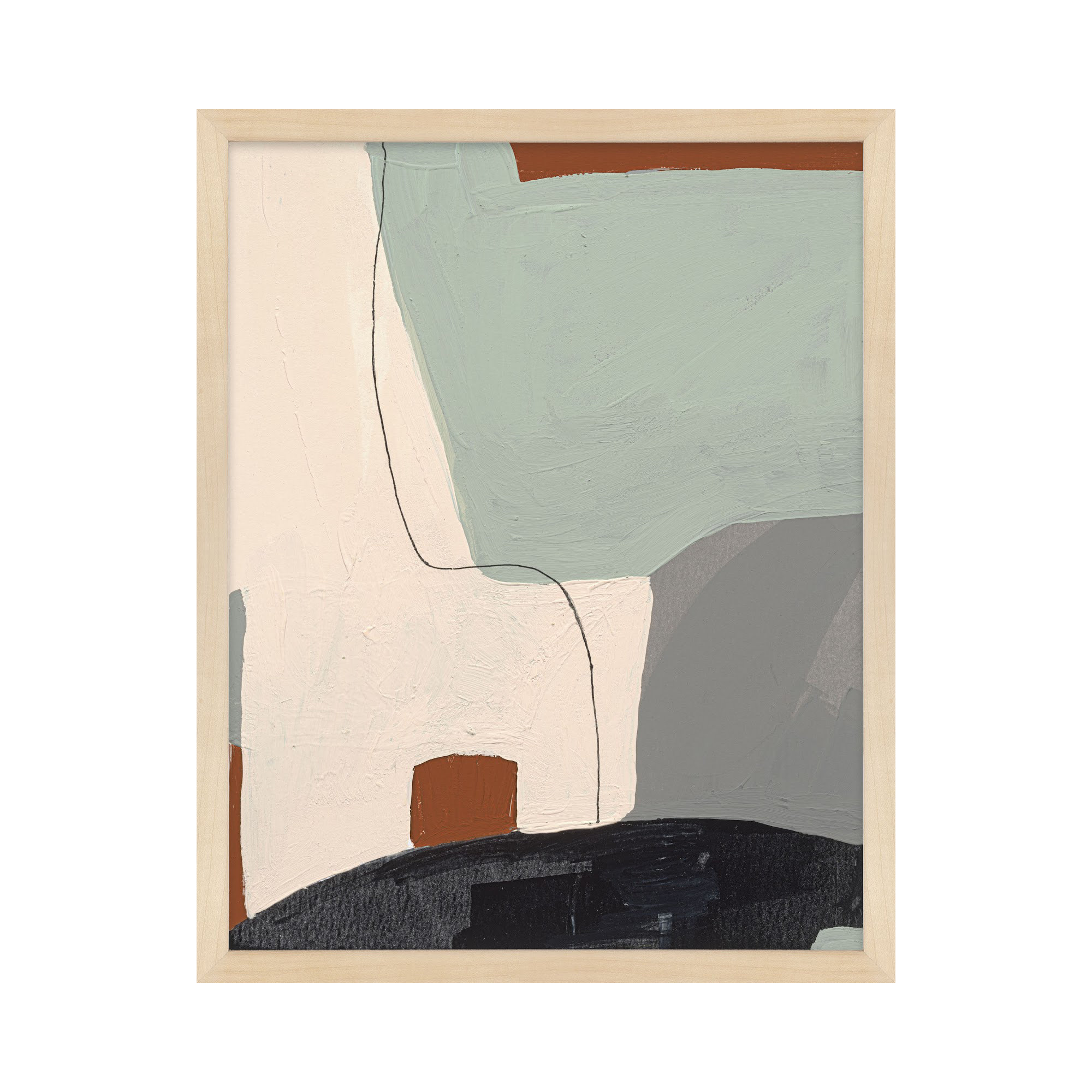 Dreamscape 3 by Andrea Stokes, 50" H x 40" W x 1.25" D, Brown Framed