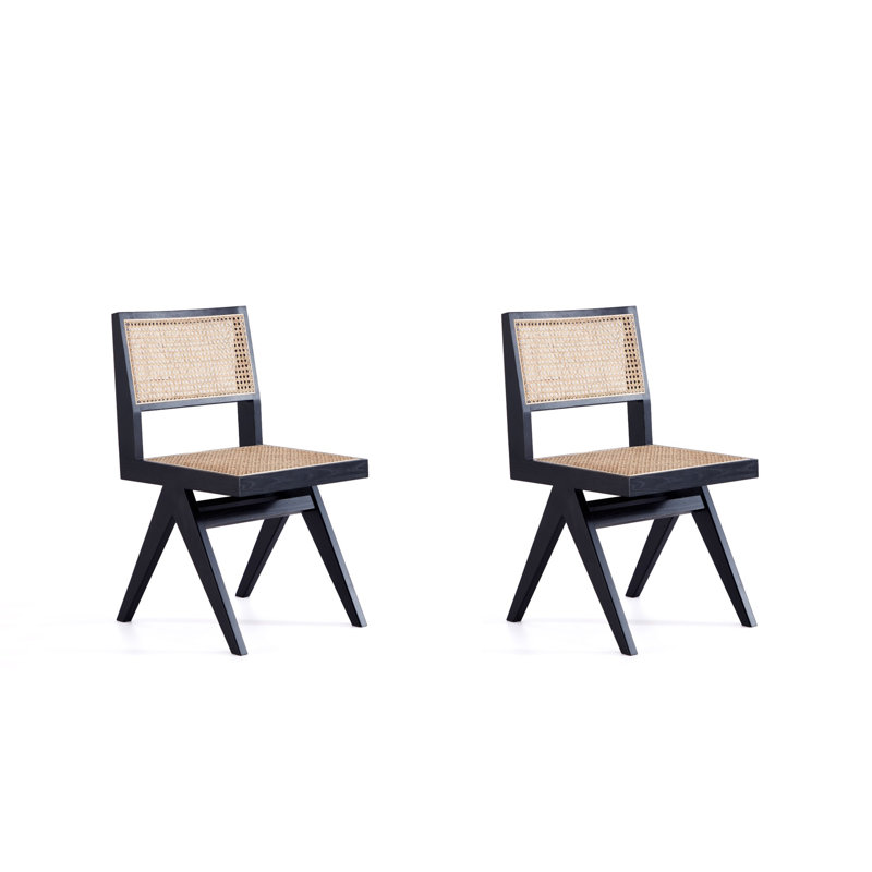 Chaise de salle à manger en bois de frêne chic Hamlet, Noir