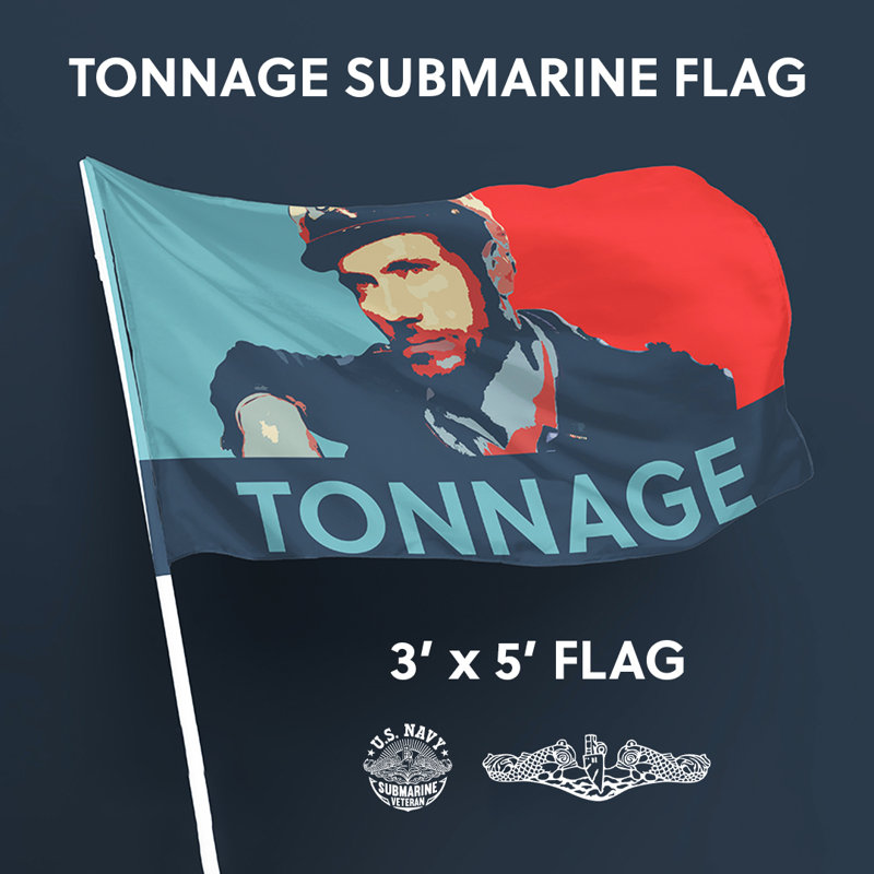 Drapeau «tonnage» sous-marin silencieux de 3 pi x 5 pi, excellent cadeau pour les sous-marins