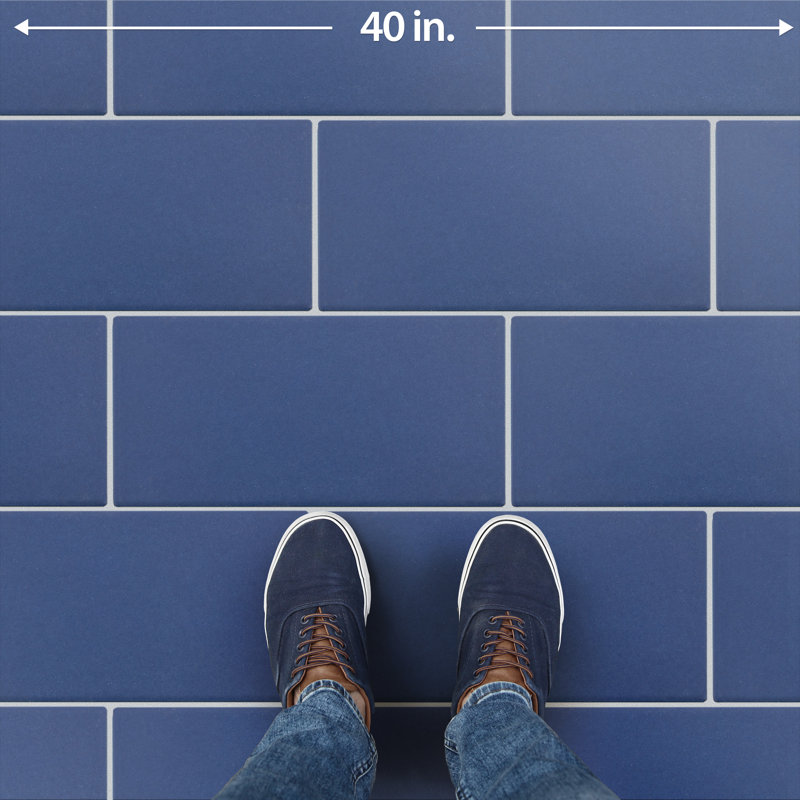 Piscina Brick 9-5/8 In. X 19-1/2 In. Porcelain Floor And Wall Tile, Blue