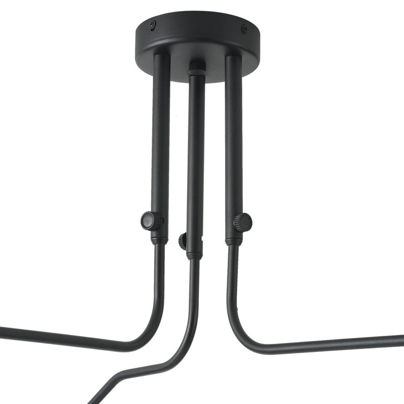 3-lamp Sand Black Adjustable Iron Ceiling Light