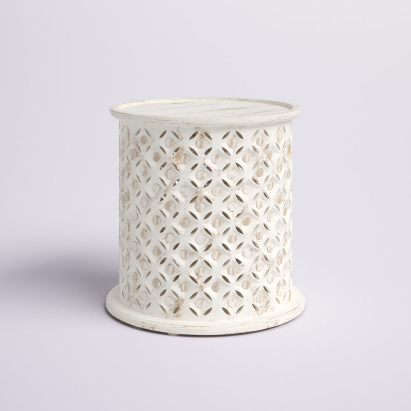 Eakin Solid Wood End Table, White