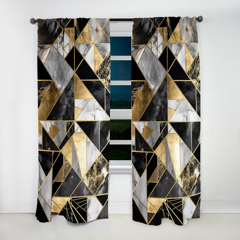 Rideau obscurcissant moderne en velours Wycliffe, L 52 po x L 120 po