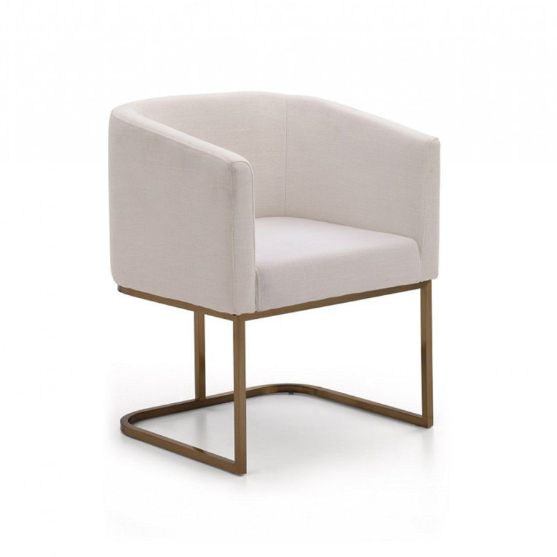 Fauteuil rembourrée Echo, Blanc cassé