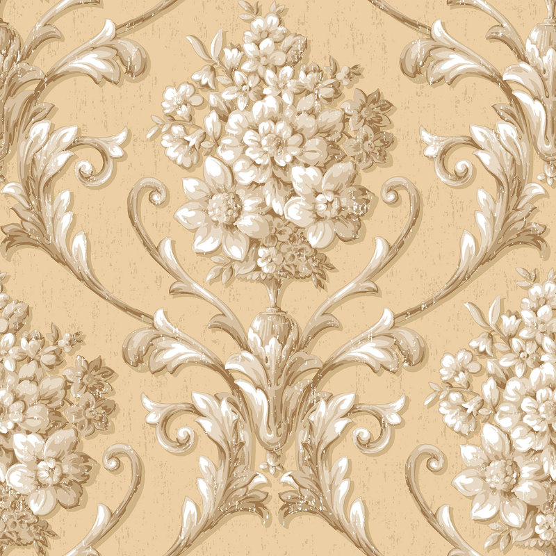Baumgardner 10m x 52.8cm Matte Finish Pre-pasted Roll, Gold/Cream