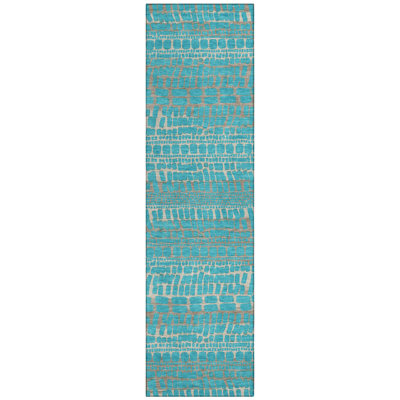 Machine Washable Indoor/Outdoor Chantille ACN2540 Abstract Rug