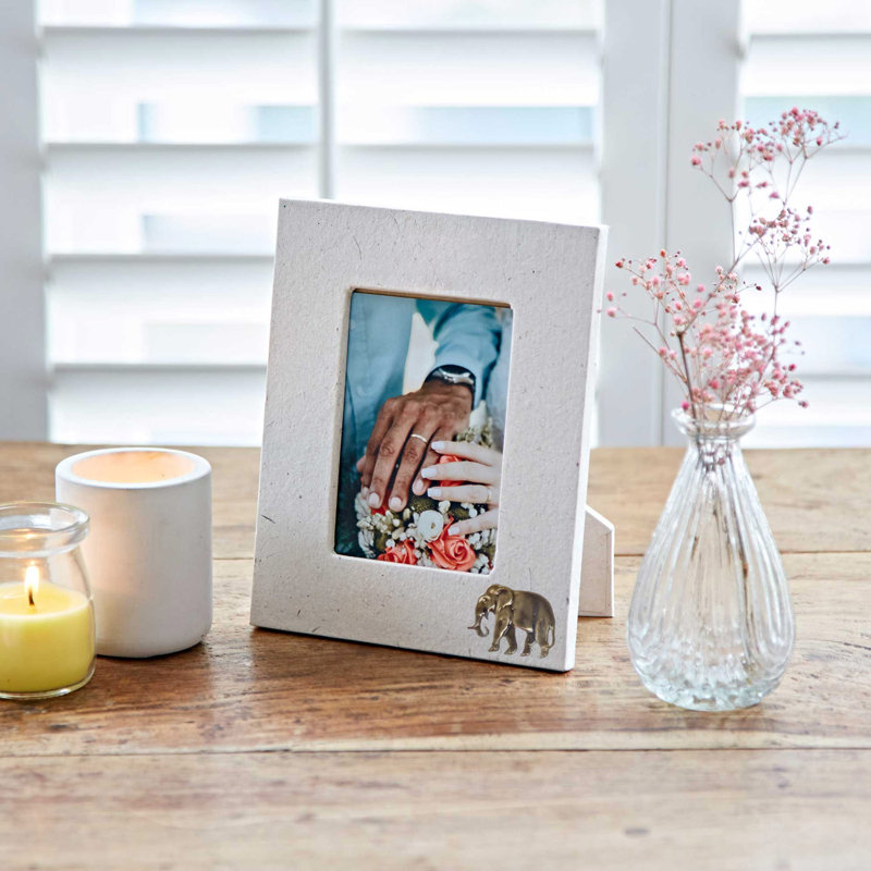 Natural Elephant Dung/Paper Picture Frame, Rectangle, 18cm x 14.5cm