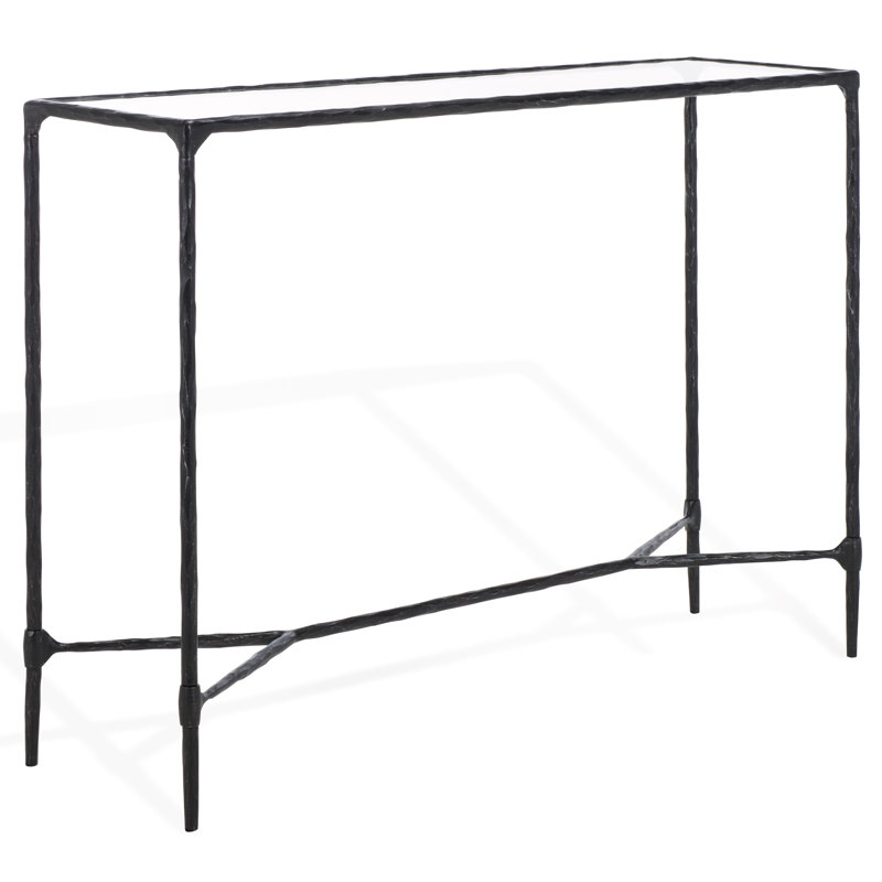 Sewall Metal And Glass Console Table, Black