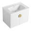 Meuble-lavabo de salle de bain avec lavabo et portes à fermeture douce