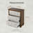  Rustic Farmhouse Dresser with Carved Leaves Pattern and 3 Drawers, White