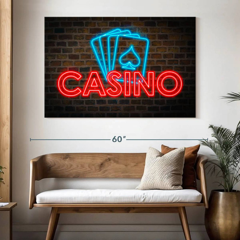 Cartes de casino néons, H 34 po x l 51 po