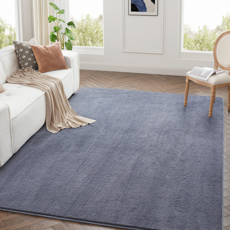 Solid Color Machine Tufted Pashmina Area Rug., Grey, Rectangle 120 x 170 cm