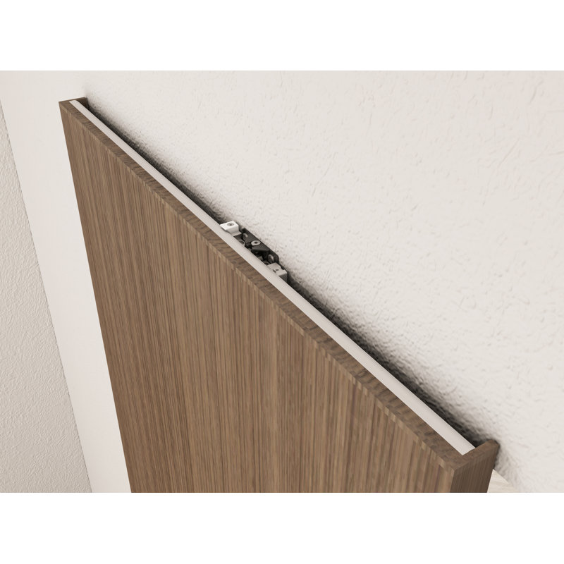 Silver Aluminum Single Door Barn Door Hardware Kit Standard Single
