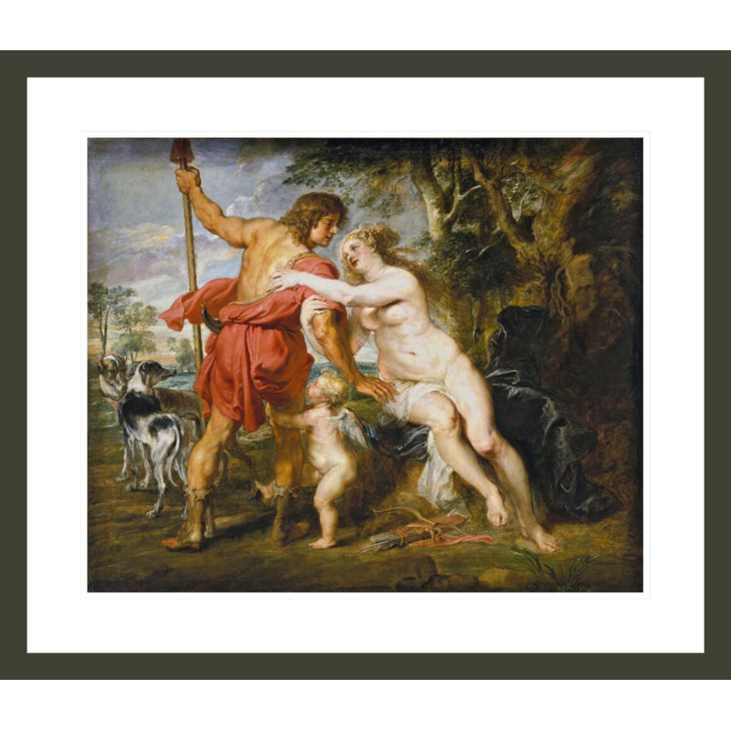 «Venus and Adonis» par Peter Paul Rubens, impression giclée encadrée, 23.5" H x 27.31" W