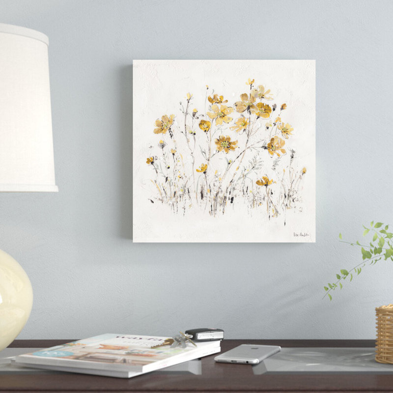 Wildflowers II Yellow Print On Canvas, 12" H x 12" W, Wrapped Canvas, No Frame