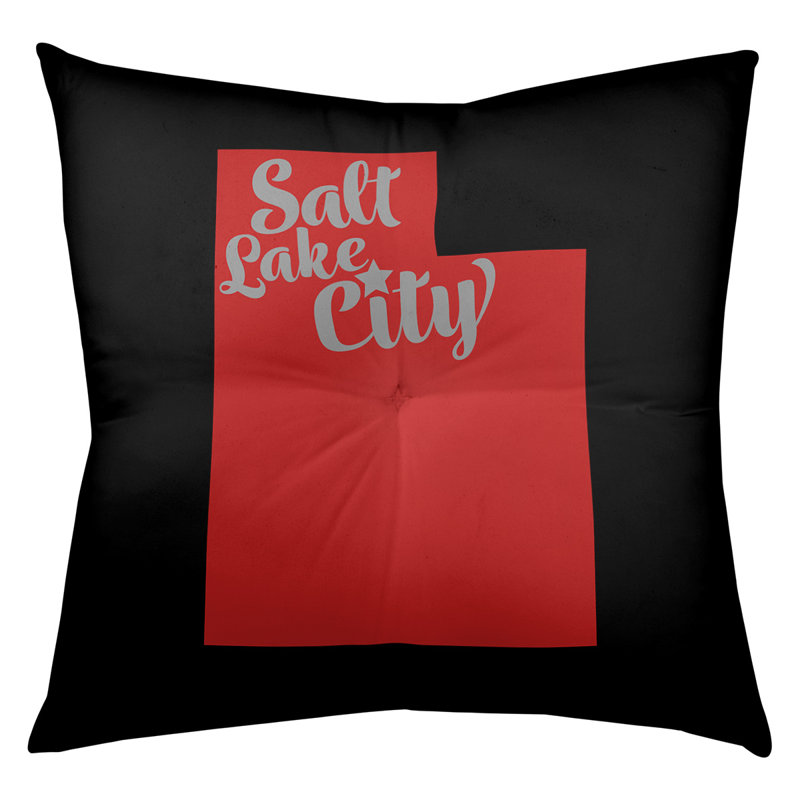 Coussin de plancher touffeté, 30 po x 30 po, Noir / Rouge, Salt Lake City