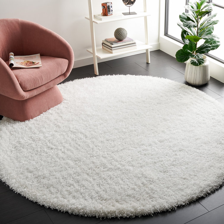 Assar Handmade Shag White Area Rug