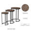 Tables gigognes Laib - Ensemble de 3 tables d'appoint rondes pour le salon, la chambre à coucher ou le bureau personnel - Ensemble de tables de bout aspect grain de bois - Mobilier de salon moderne-1854985515