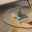 Table basse circulaire en verre, table à thé au design moderne et distinctif de 33,4 pouces